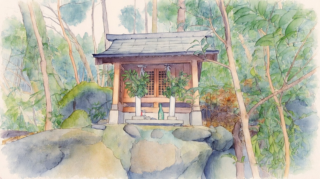 市房山神宮参道入口の祠