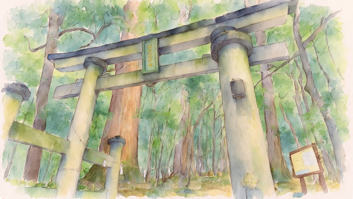 市房山神宮参道入口の鳥居